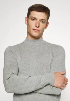 Pier OneStickad Tröja - Mottled Light Grey -Pier One 10a415f22211484ca8177bd8549075de scaled