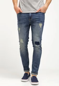 Pier OneJeans Slim Fit - Destroyed Denim