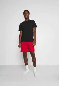 Pier One3 PACK - Pyjamasbyxor - Black/mottled Dark Grey/red