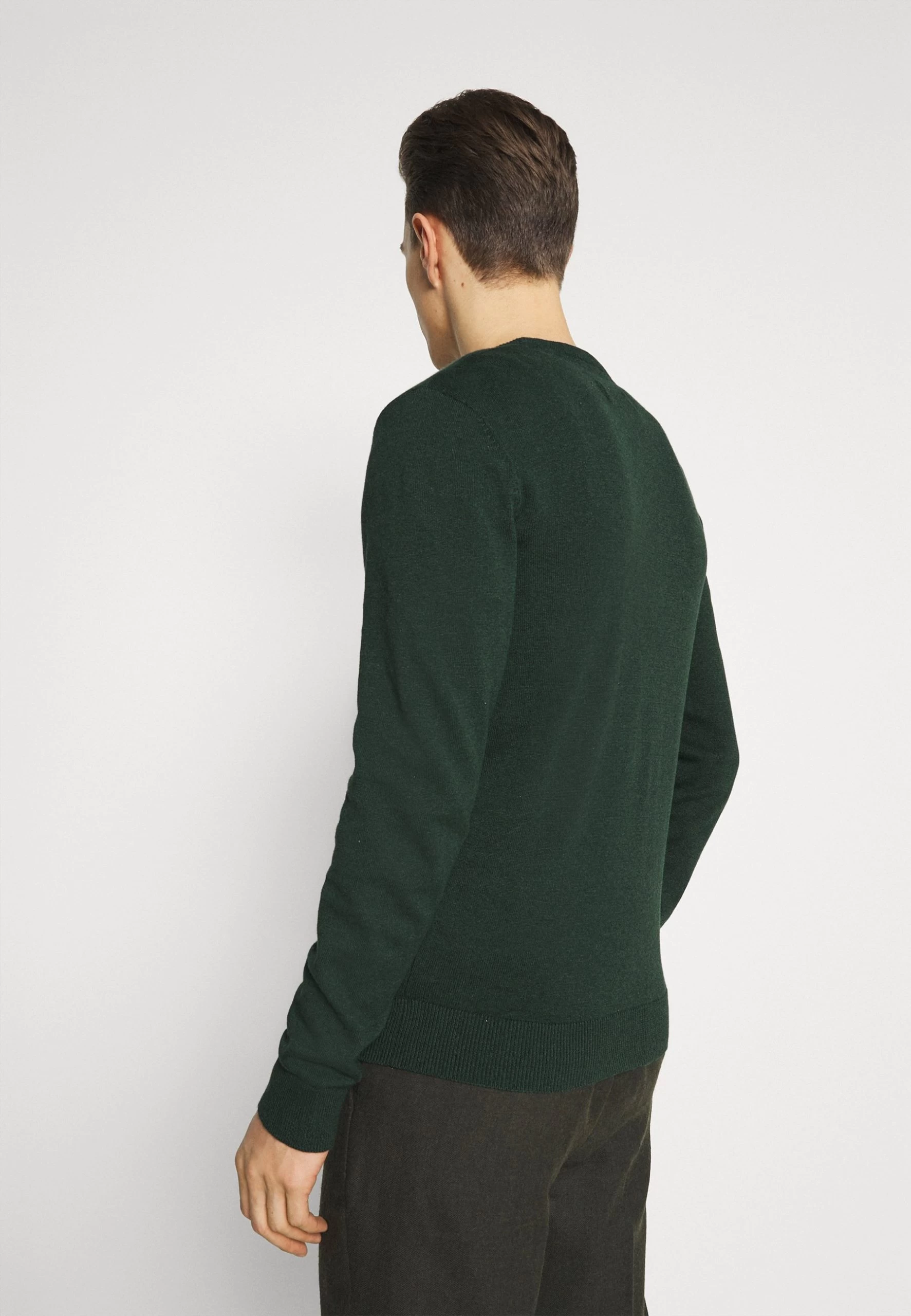 Pier OneBASIC CREWNECK - Stickad Tröja - Mottled Dark Green 3 Pier OneBASIC CREWNECK - Stickad Tröja - Mottled Dark Green - Bild 3