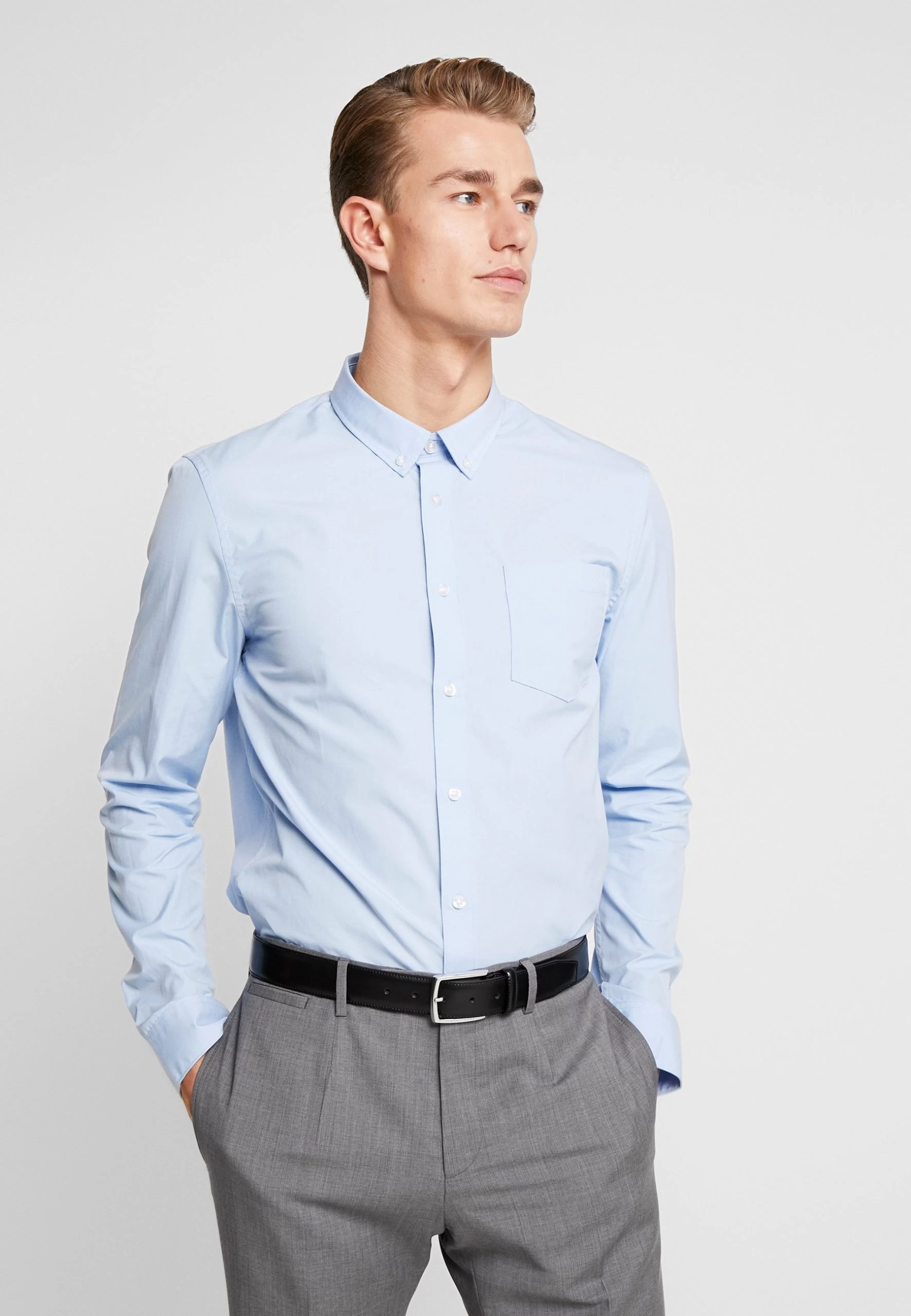 Pier One2 PACK - Kostymskjorta - White/light Blue 2 Pier One2 PACK - Kostymskjorta - White/light Blue - Bild 2