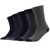 Pier One5 PACK - Strumpor - Dark Blue/mottled Grey
