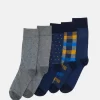 Pier One5 PACK - Strumpor - Yellow/dark Blue/grey