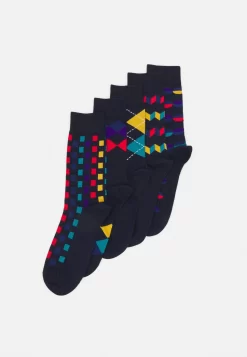 Pier One5 PACK - Strumpor - Yellow/dark Blue