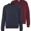 Pier One2 PACK - Sweatshirt - Dark Blue/bordeaux