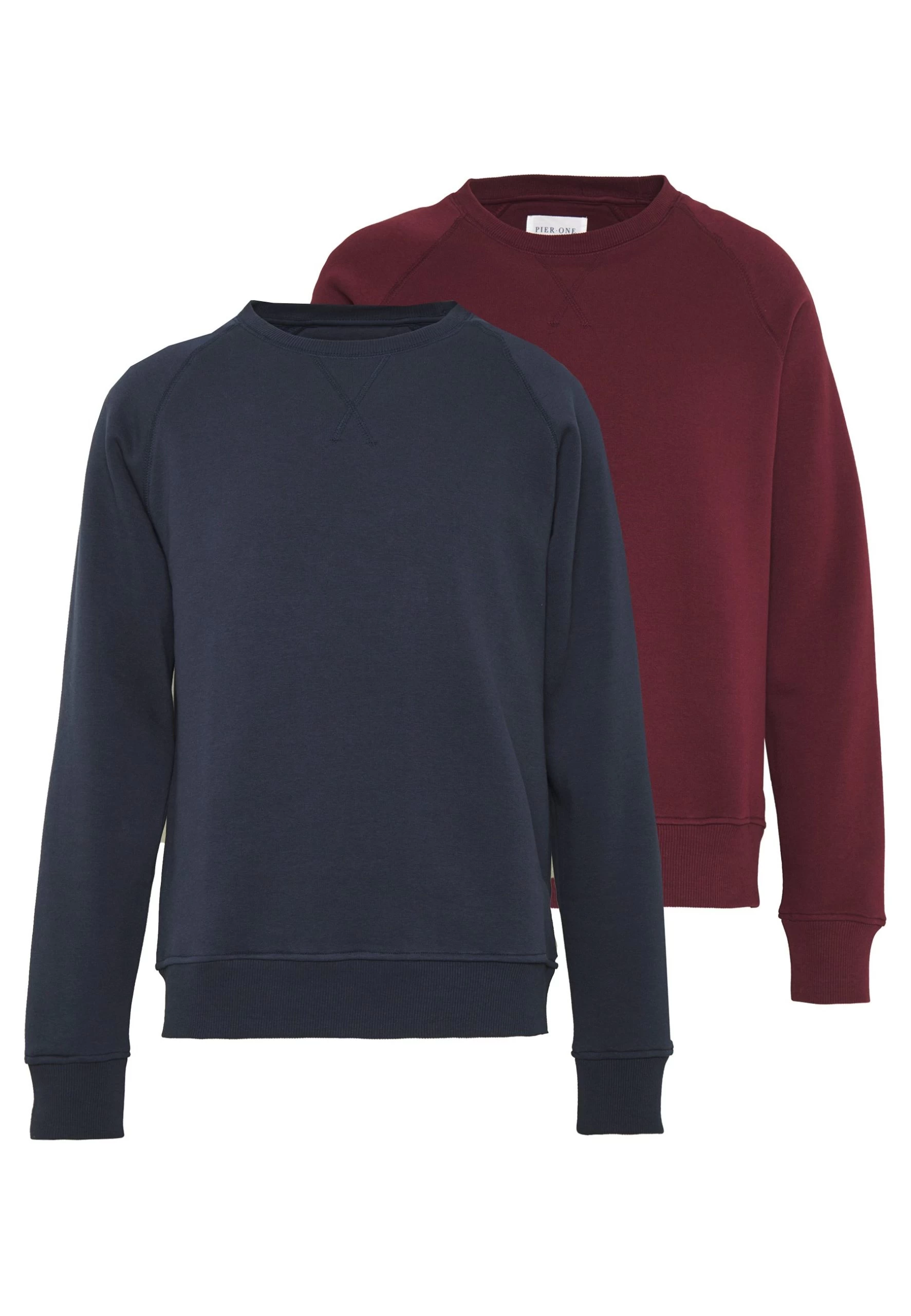 Pier One2 PACK - Sweatshirt - Dark Blue/bordeaux 1 Pier One2 PACK - Sweatshirt - Dark Blue/bordeaux