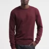 Pier OneBASIC CREWNECK - Stickad Tröja - Bordeaux