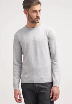 Pier OneBASIC CREWNECK - Stickad Tröja - Light Grey